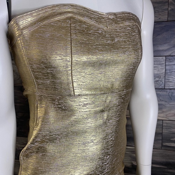 NWT Rosedress Strapless Flute Style Gold Dress - Picture 5 of 10